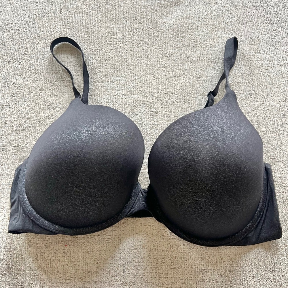 Victoria's Secret Perfect Shape Full Coverage Underwire Bra Black 36D Shimmer
